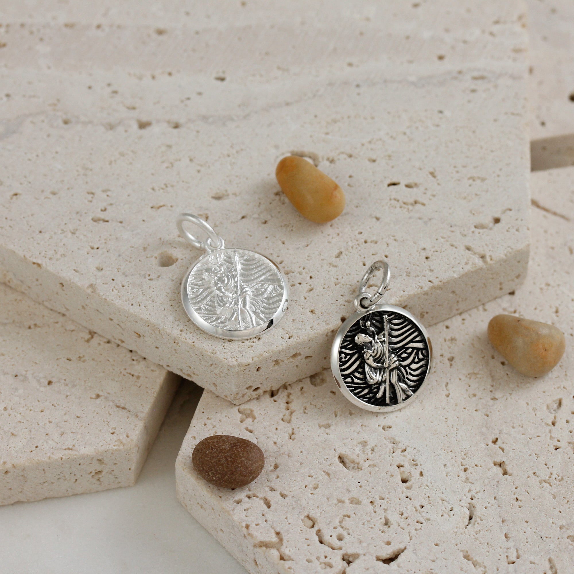 Storm Guardian Saint Christopher Personalised Silver Charm