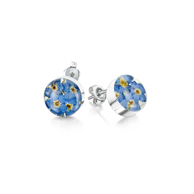 Forget-Me-Not Round Stud Earrings