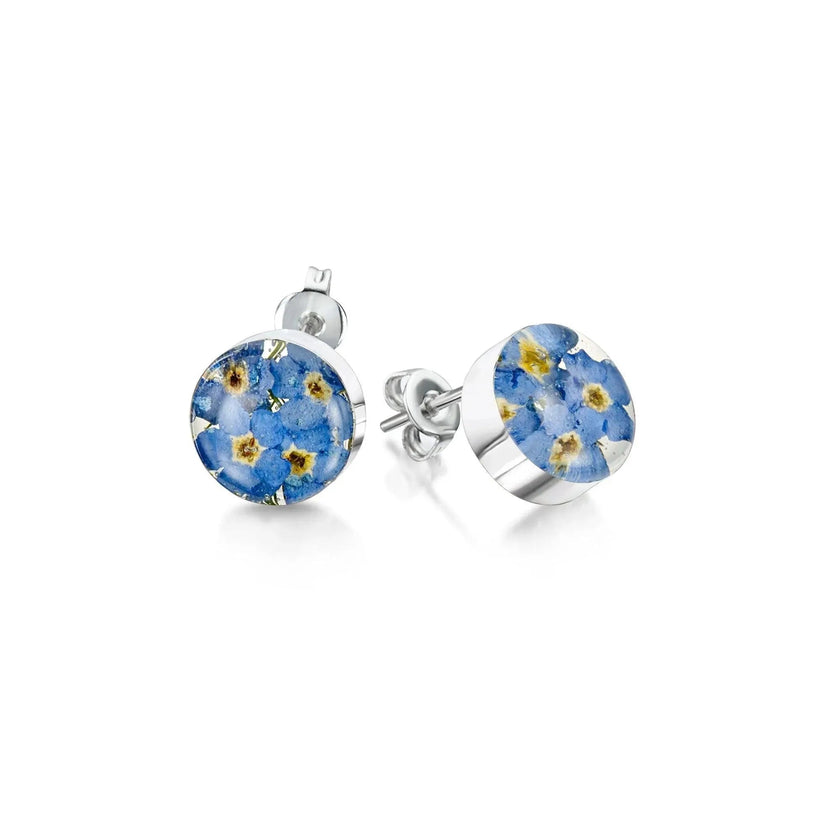 Forget-Me-Not Round Stud Earrings