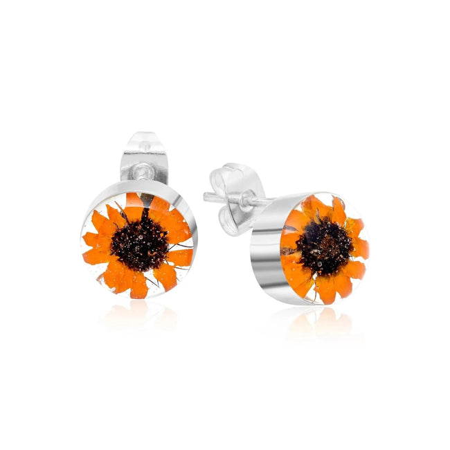 Sunflower Round Stud Earrings