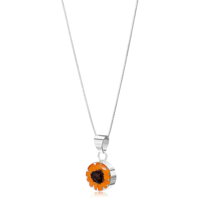 Sunflower Round Pendant Necklace