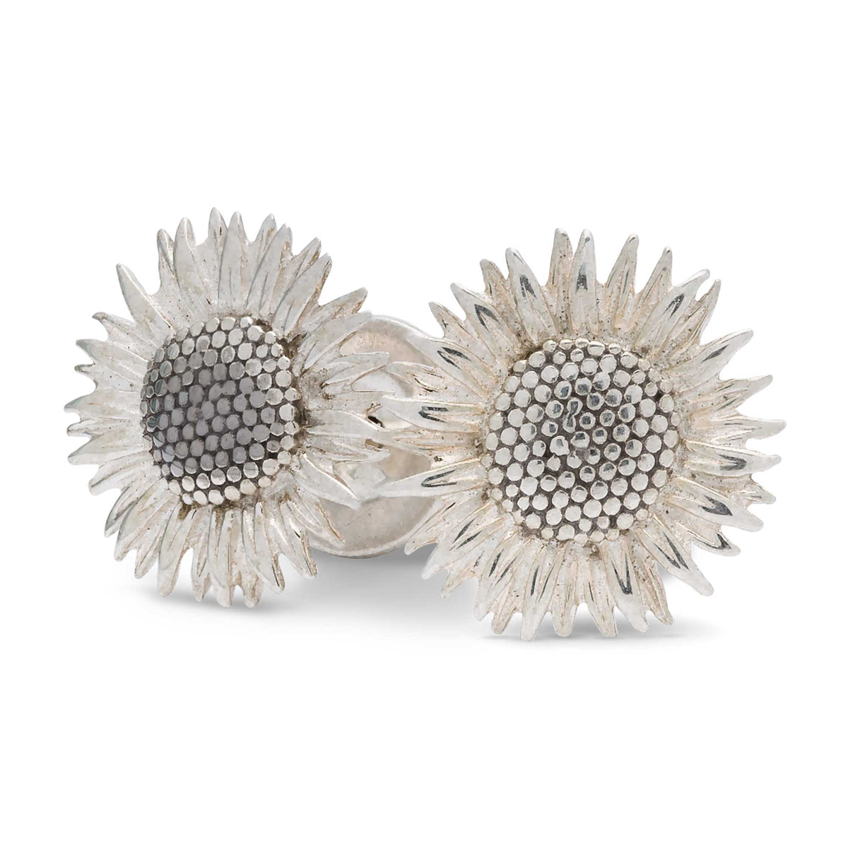 Pendientes de plata con diseño de girasol