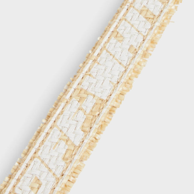 Ceinture en raphia imprimé industriel beige