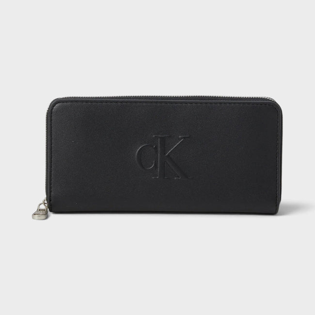 Sculpted Zip Around Wallet Black