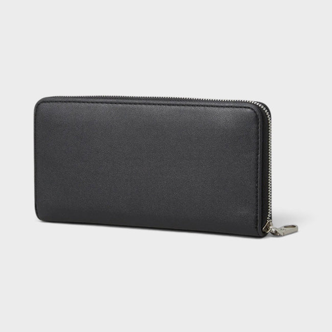 Sculpted Zip Around Wallet Black