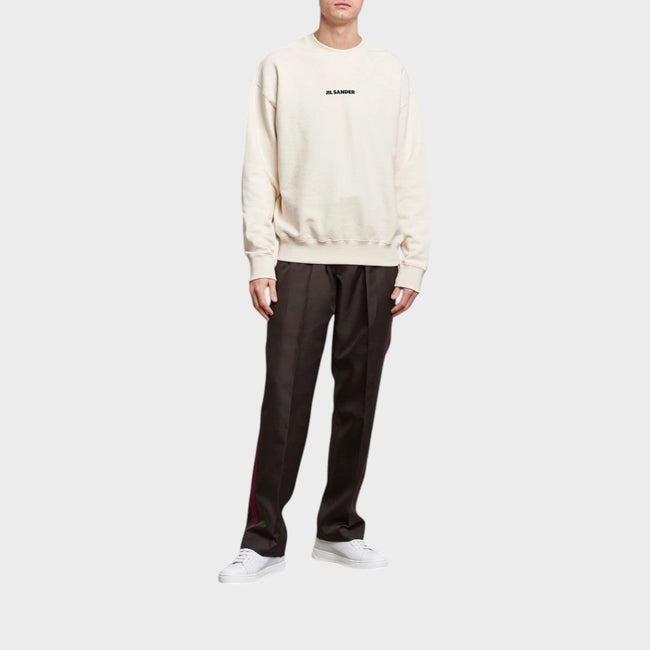 Sweat-shirt à logo en éponge crème
