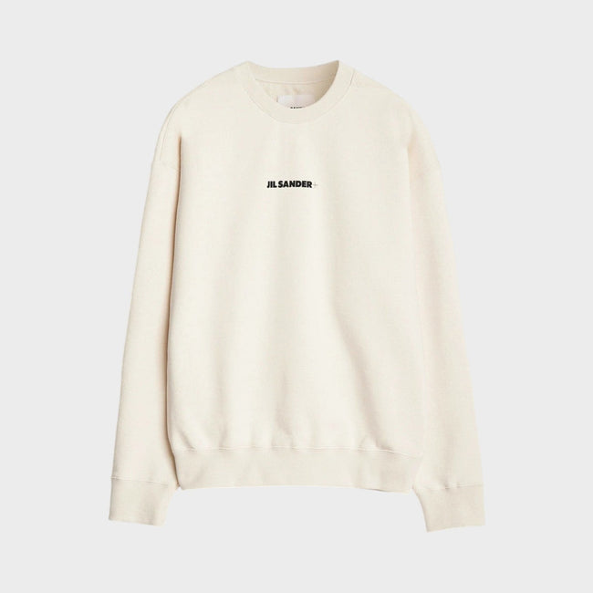 Sweat-shirt à logo en éponge crème