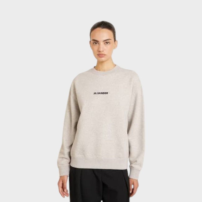 Sweat-shirt à logo en molleton gris