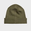 Logo Embroidered Wool Beanie Khaki Green