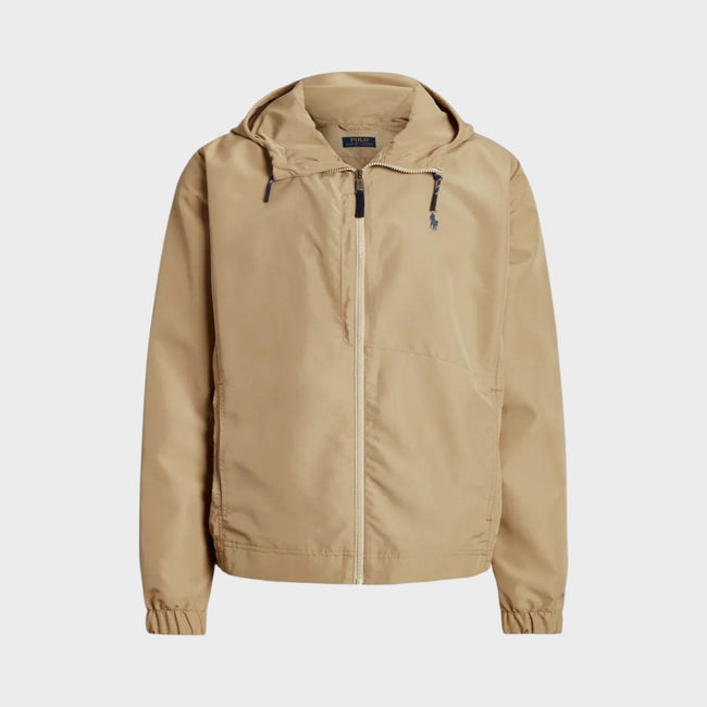 Hooded Embroidered Jacket Khaki