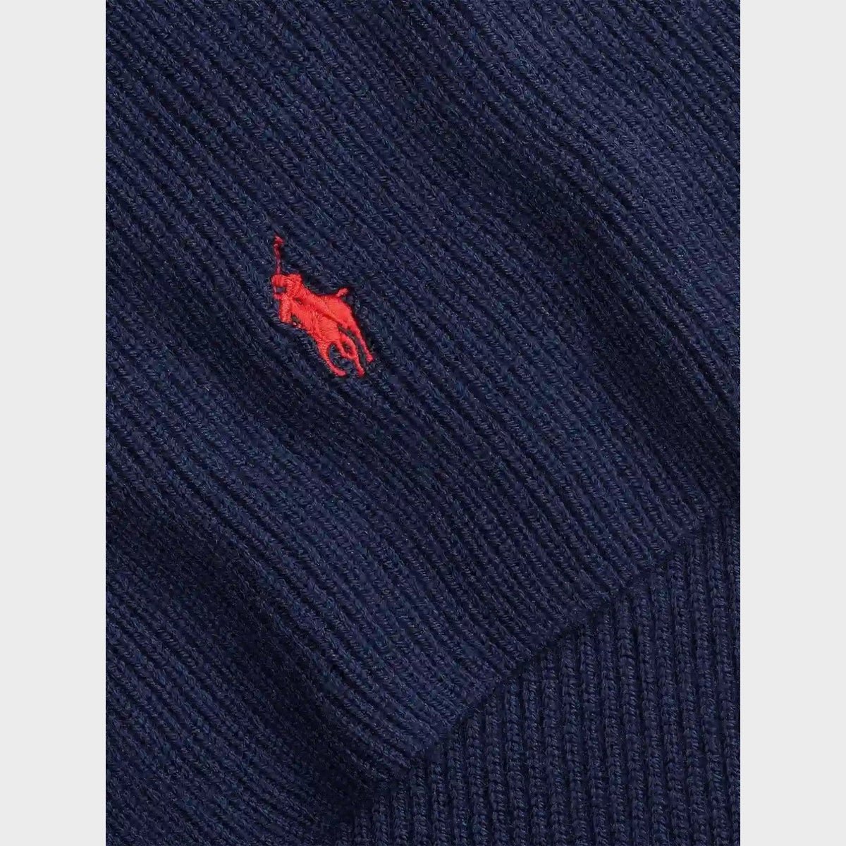 Signature Pony Wool Scarf Navy Blue