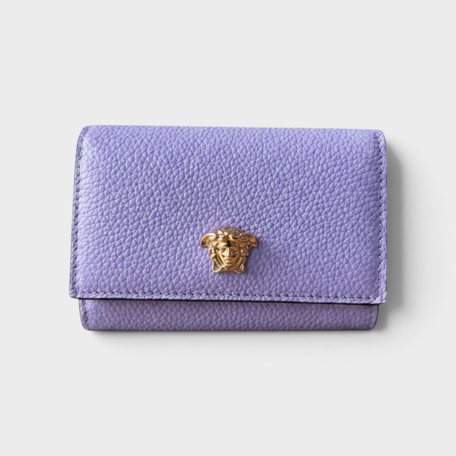 Porte-cartes Medusa Head en cuir violet