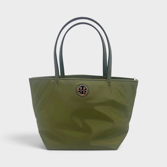 Mini sac fourre-tout en matières mélangées nylon vert kaki