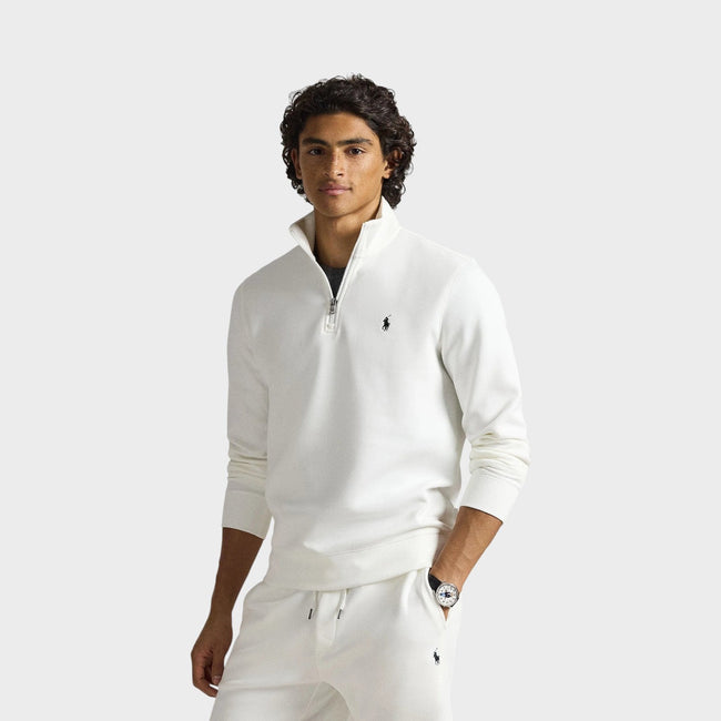 Pull-over zippé en maille blanc