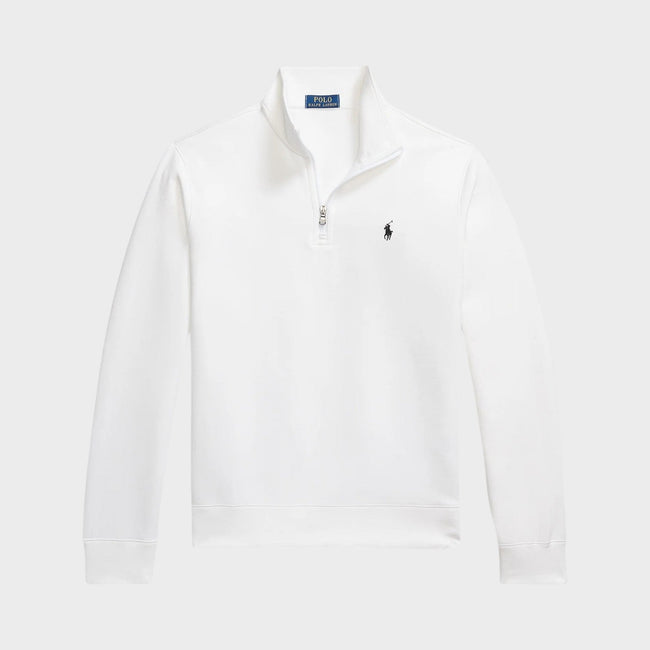 Pull-over zippé en maille blanc