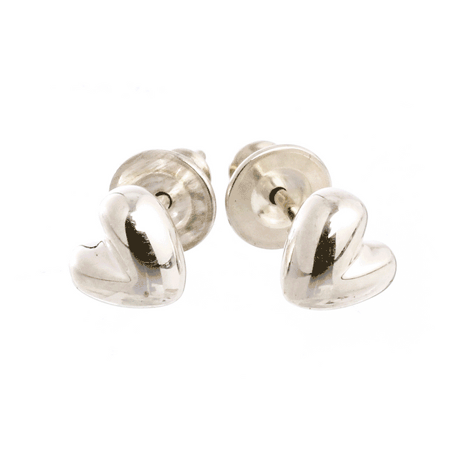 Sweetheart Silver Stud Earrings