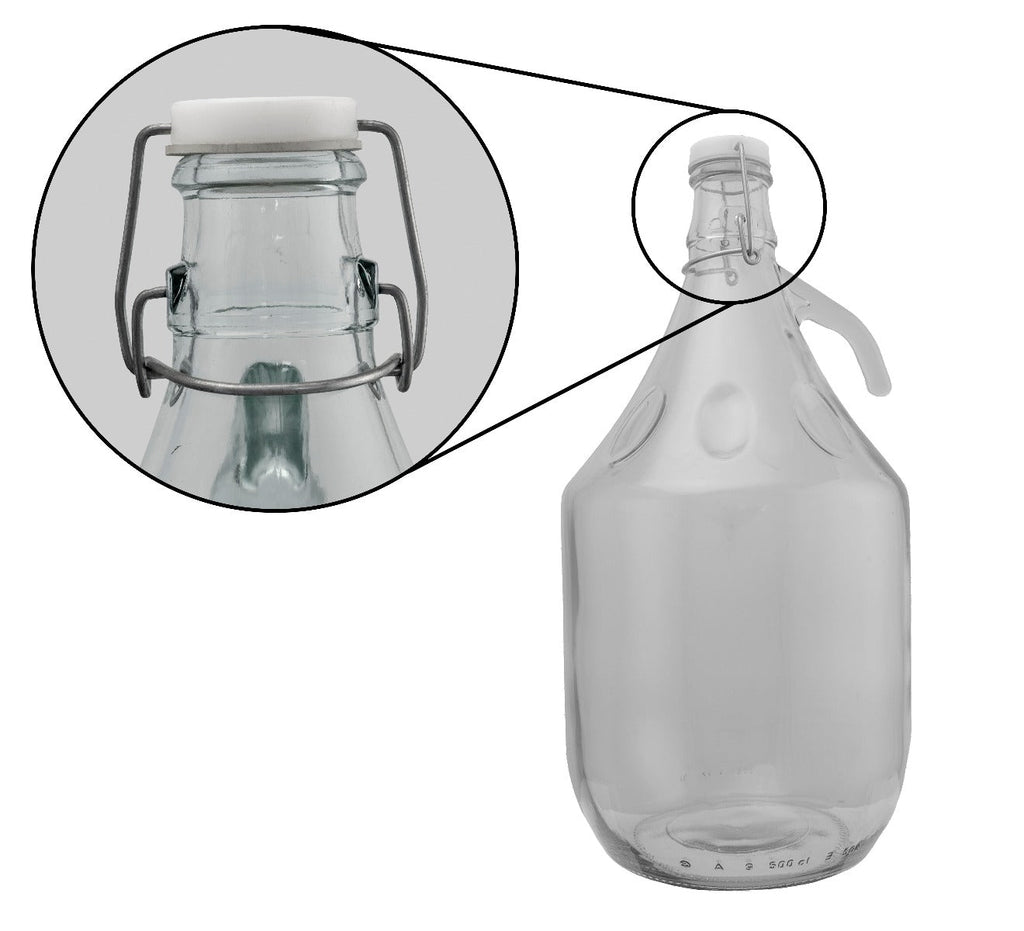 Glass Demijohn 5L 4 Pack Swing Top Cap