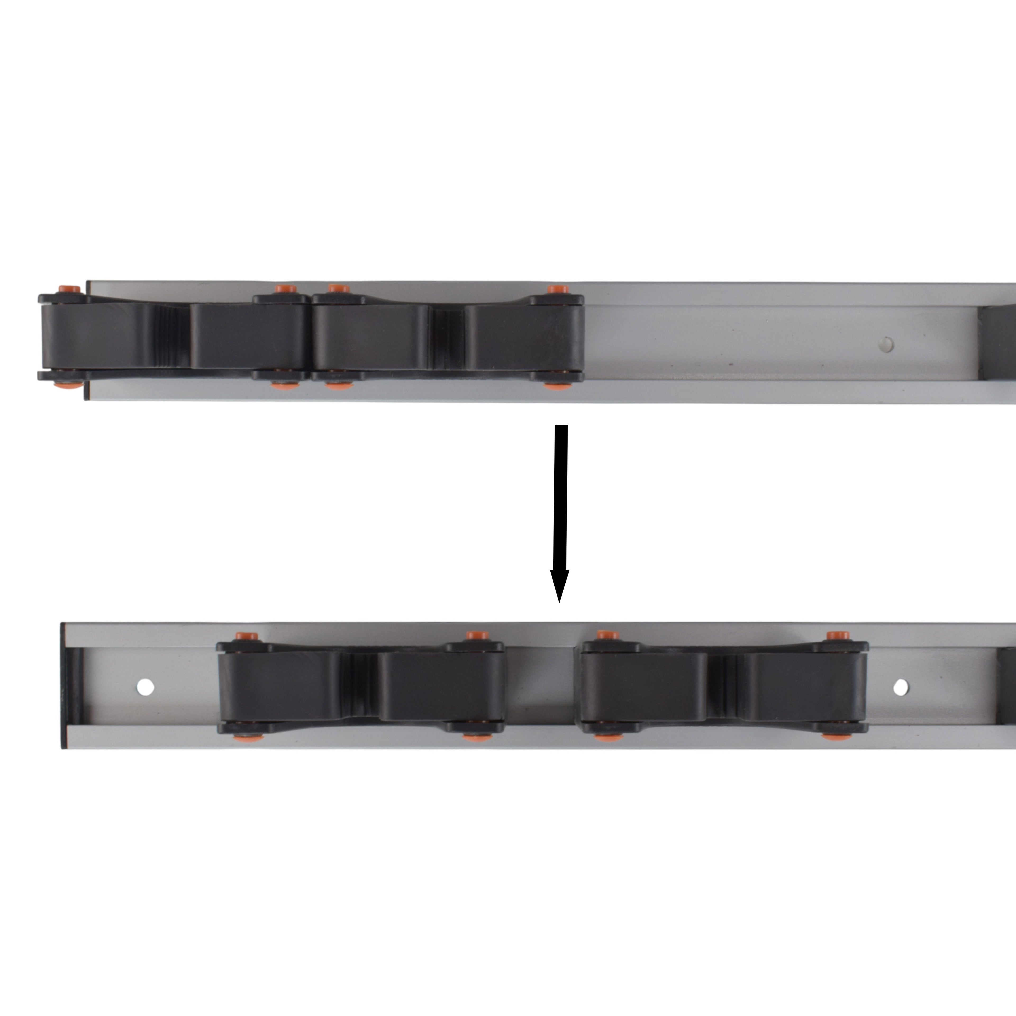 Wall Mount Tool Holder Rail - Gripper Design (5 Handles)
