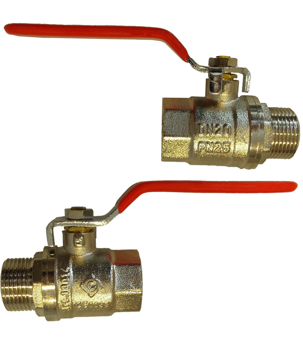 Brass Nickel-Plated Lever Valve 1/2" BSPM-F