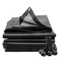 Black/Silver L-Grade Tarpaulin with 10 x 6" Bungee Balls (Black)
