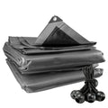 Silver XL-Grade Tarpaulin with 10 x 6" Bungee Balls (Black)