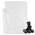 White M-Grade Tarpaulin with 10 x 6" Bungee Balls (Black)