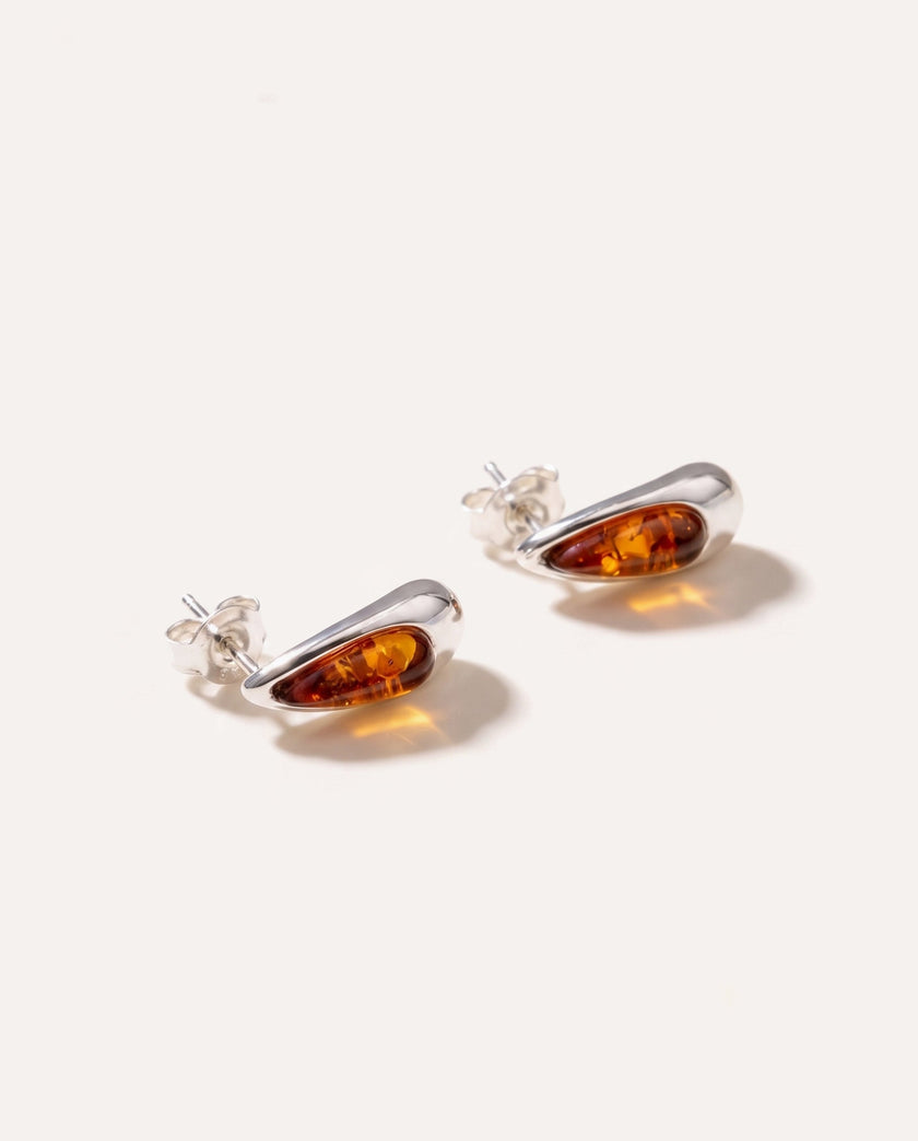 Teardrop Amber Earrings