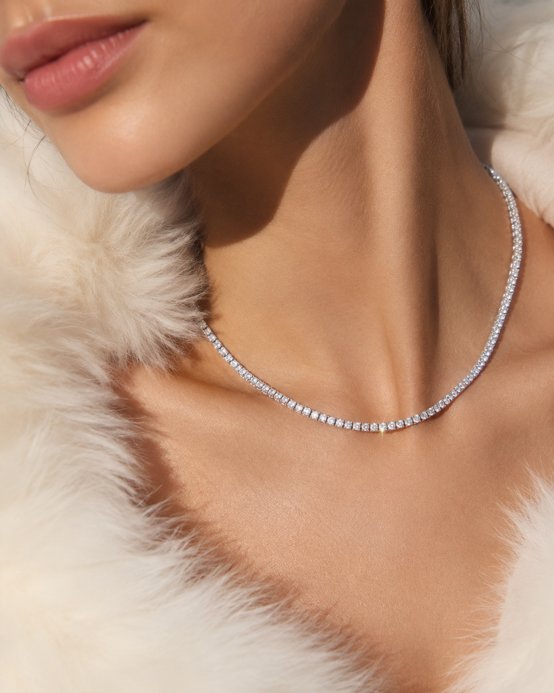 Luxe 3mm Moissanite Tennis Chain necklace