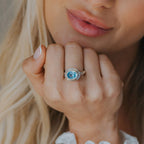 Oval-cut Sky Blue Topaz gemstone Ring - Avery