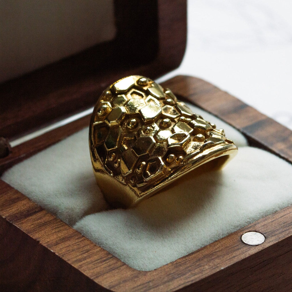 Gold Statement Saddle Ring - Hemera