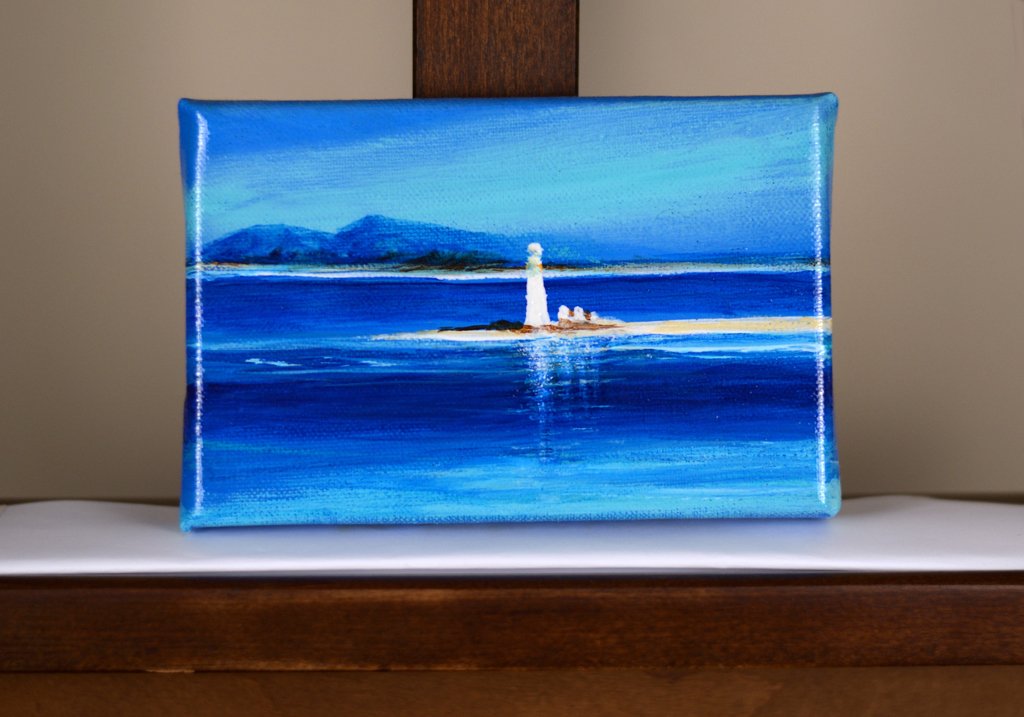 The Lighthouse from Sound of Mull, original painting