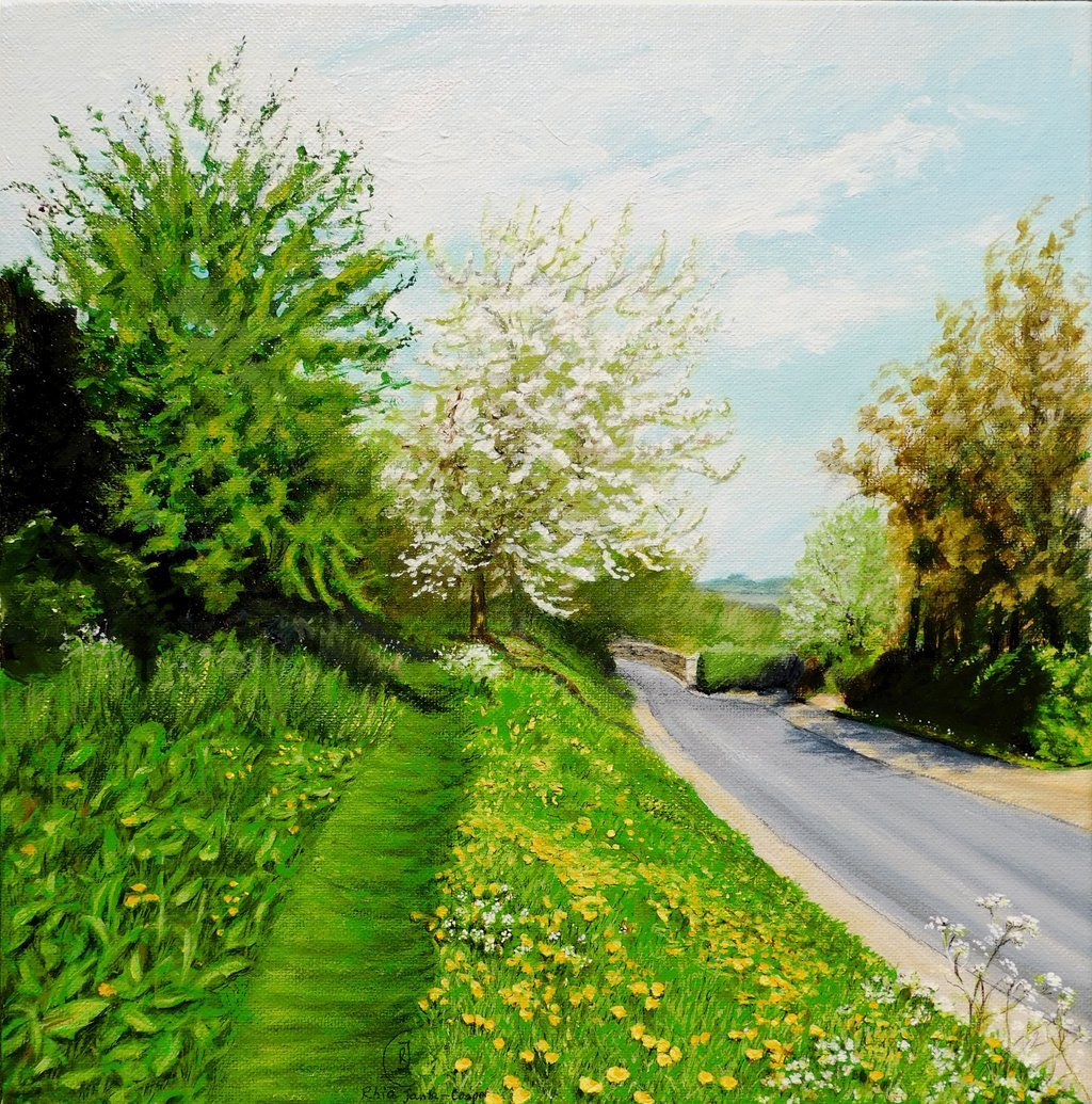 The Path Above Baghill Lane, acrylic painting