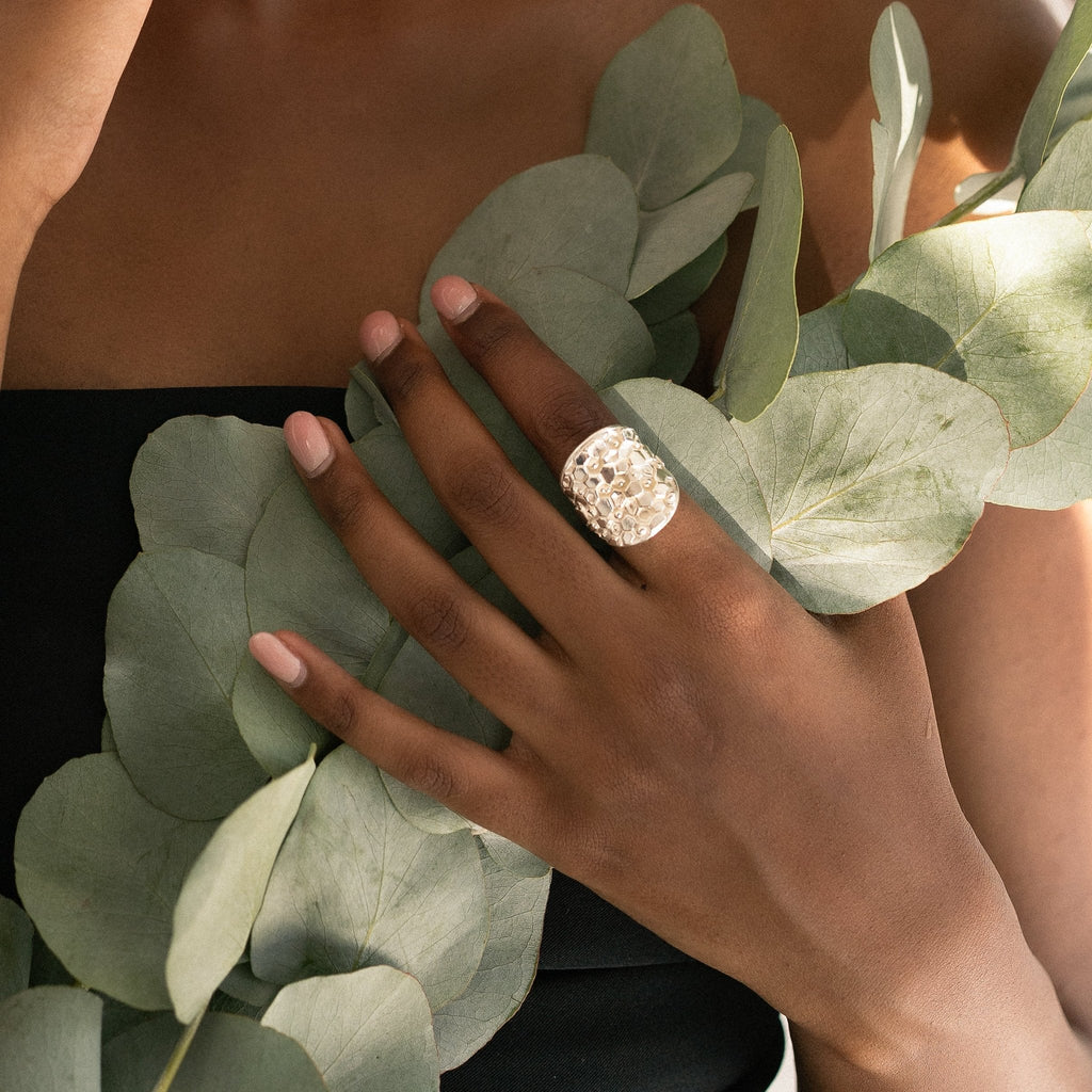 Silver Statement Saddle Ring - Hemera