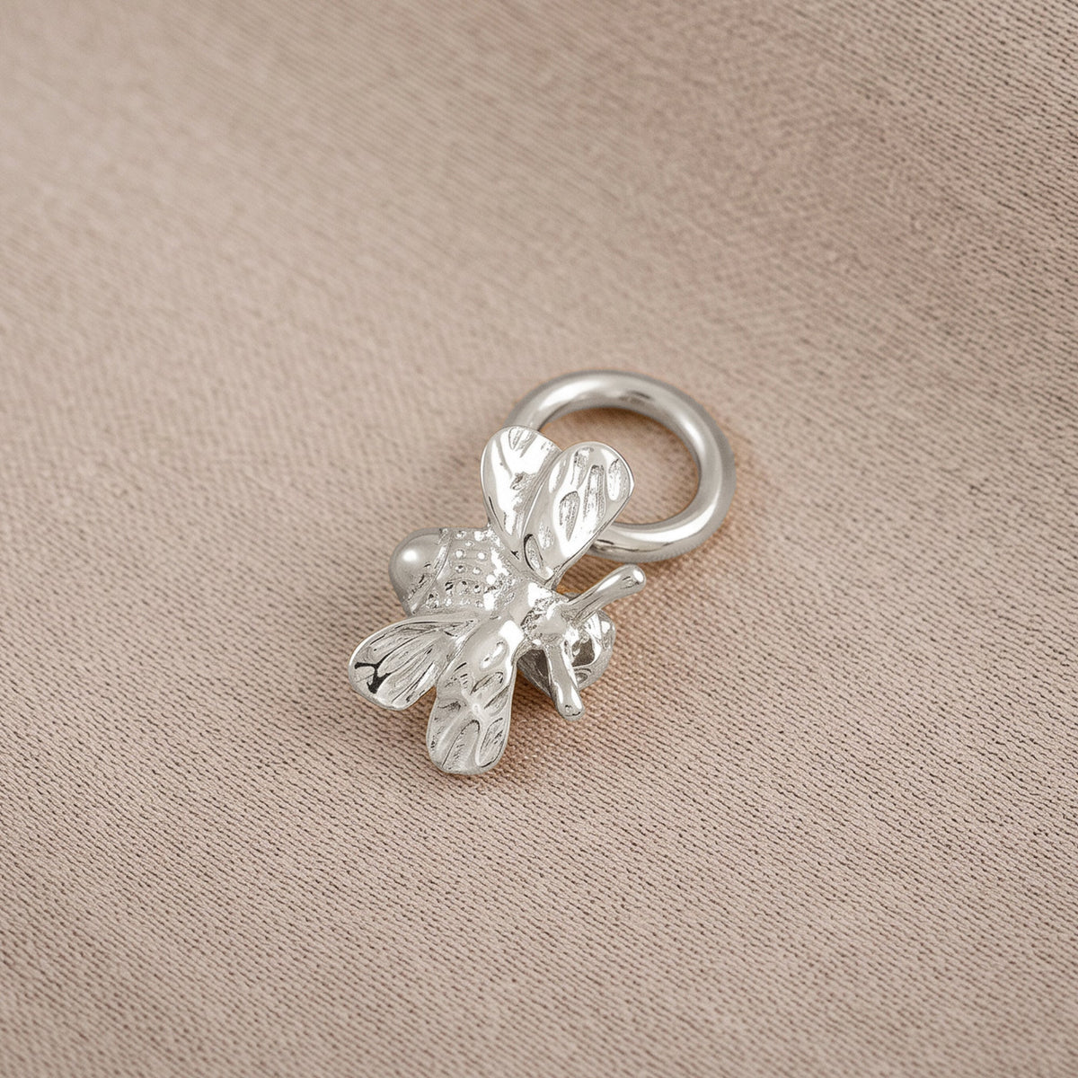 Tiny Bumble-Bee Silver Charm