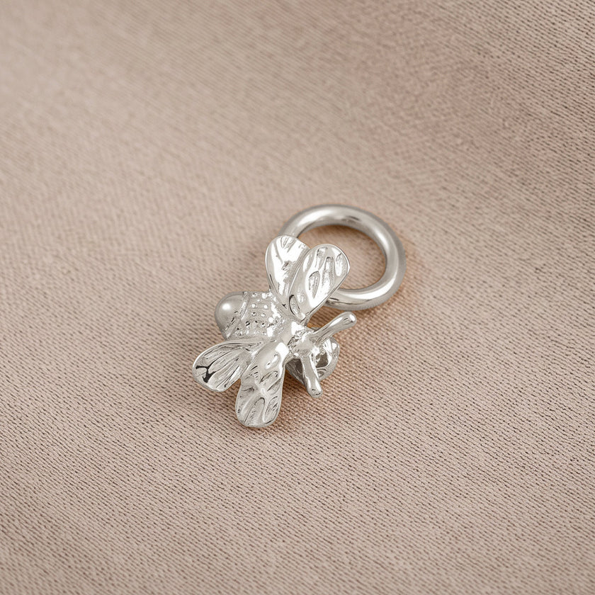 Tiny Bumble-Bee Silver Charm
