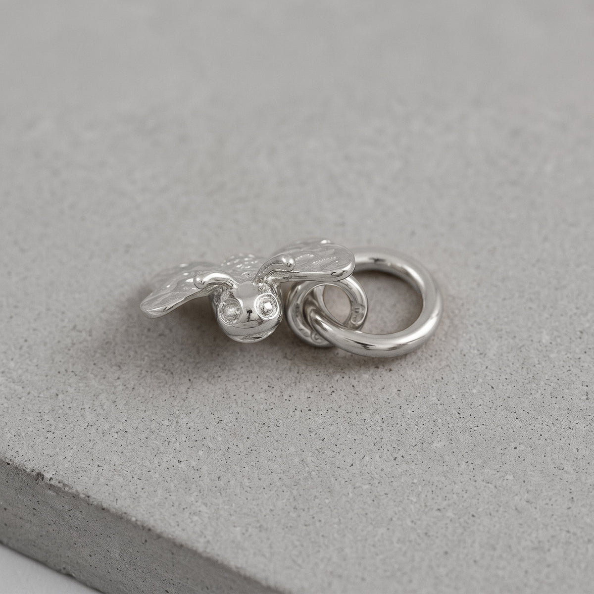 Tiny Bumble-Bee Silver Charm