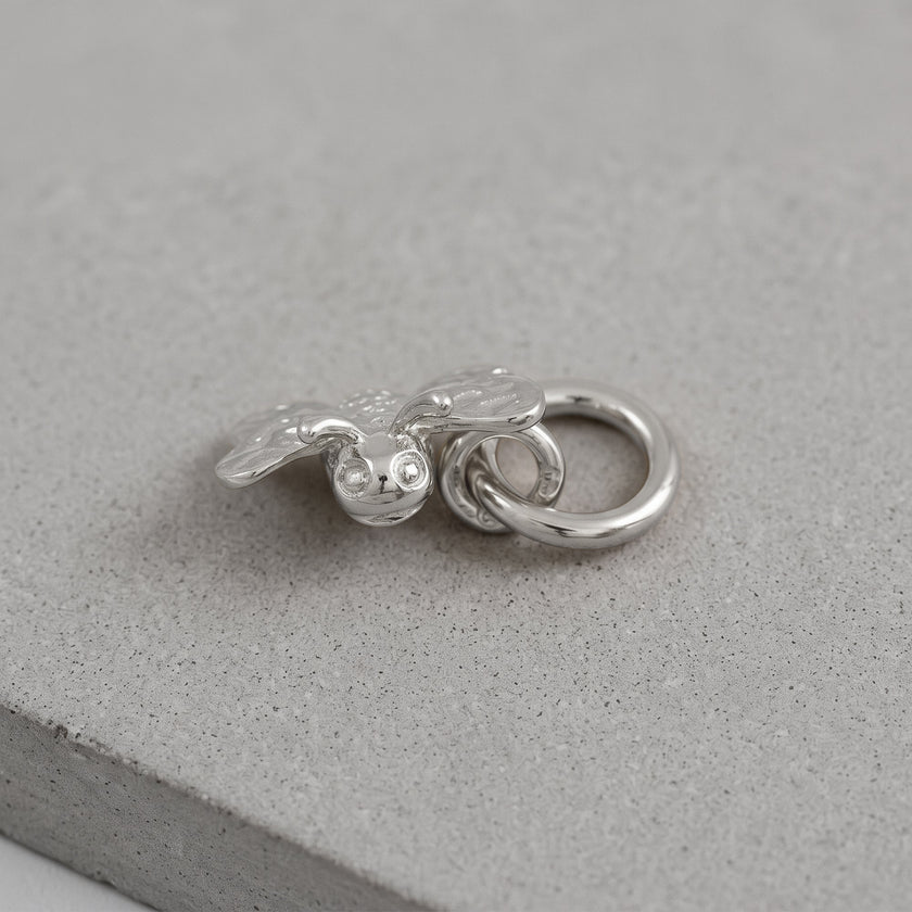 Tiny Bumble-Bee Silver Charm