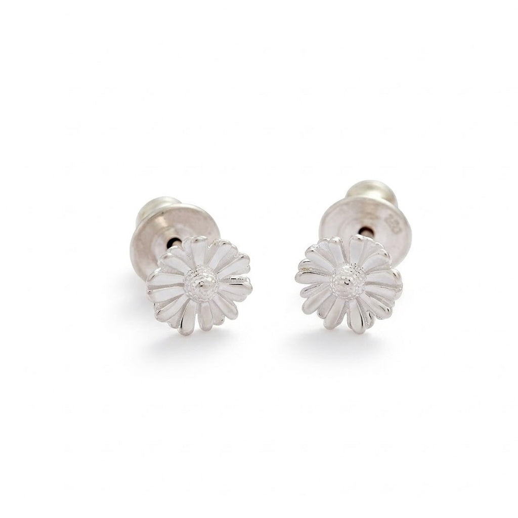 Daisy Tiny Silver Stud Earrings