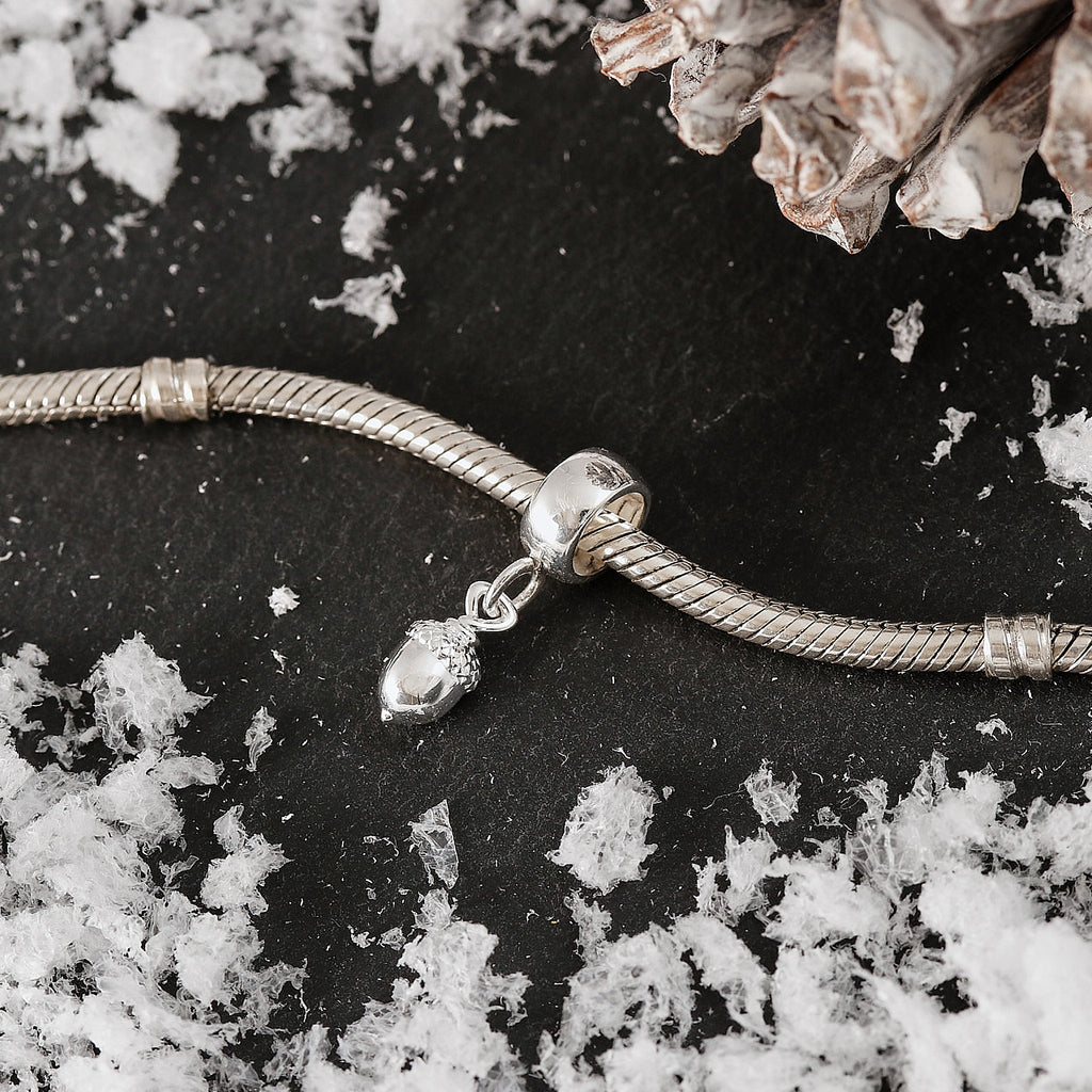Tiny Acorn Silver Charm