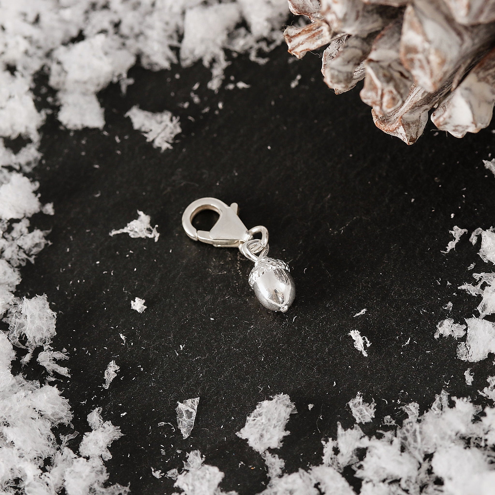 Tiny Acorn Silver Charm