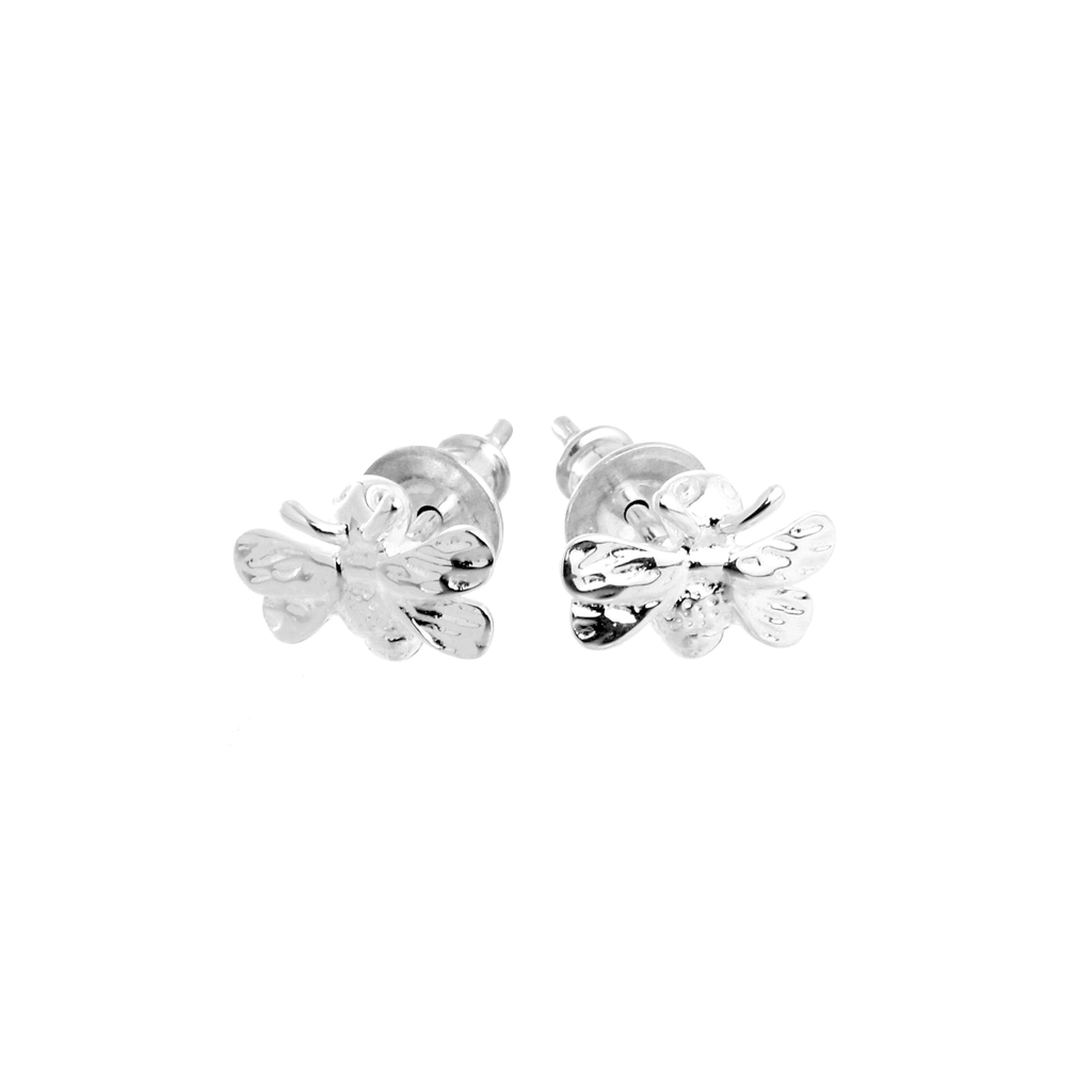Bumble Bee Silver Stud Earrings