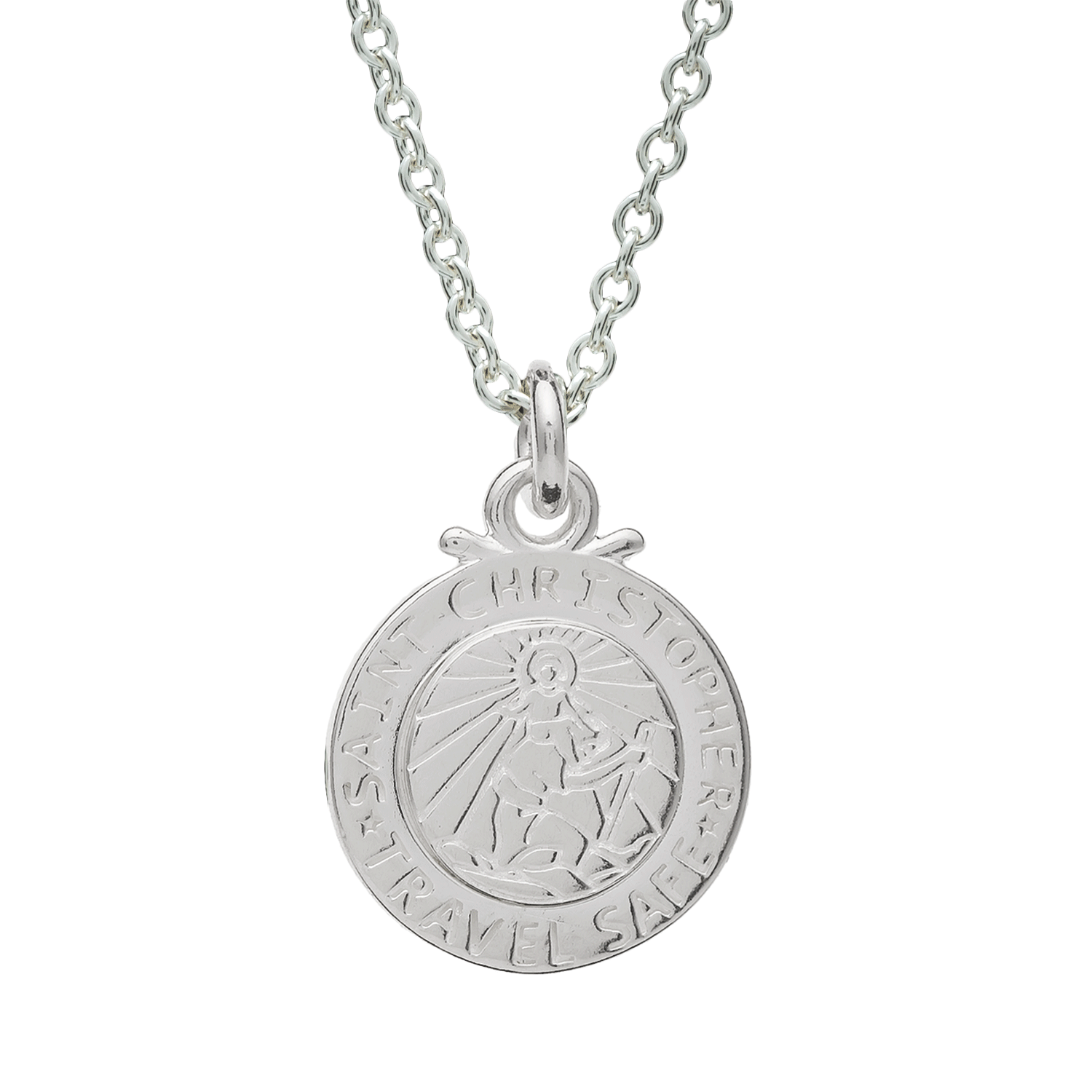 Personalised St Christopher Silver Necklace