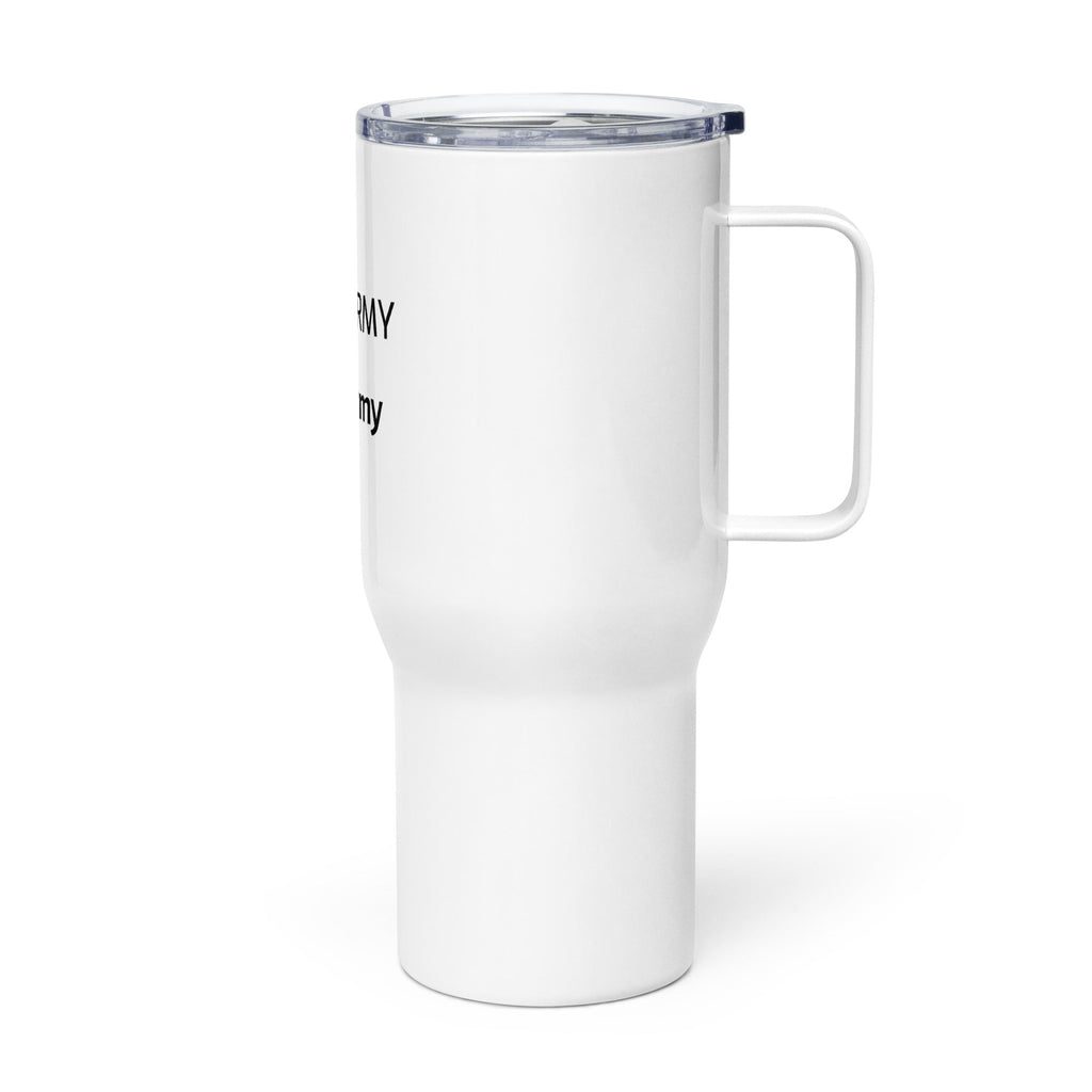 Travel mug with a handle