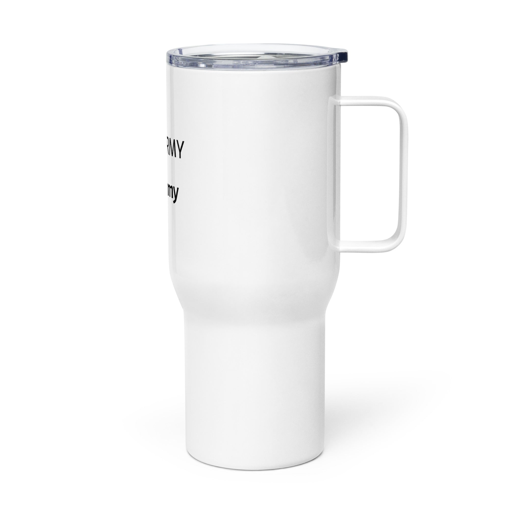 Travel mug with a handle