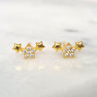Sternen-Ohrringe im 3er-Set in Gold
