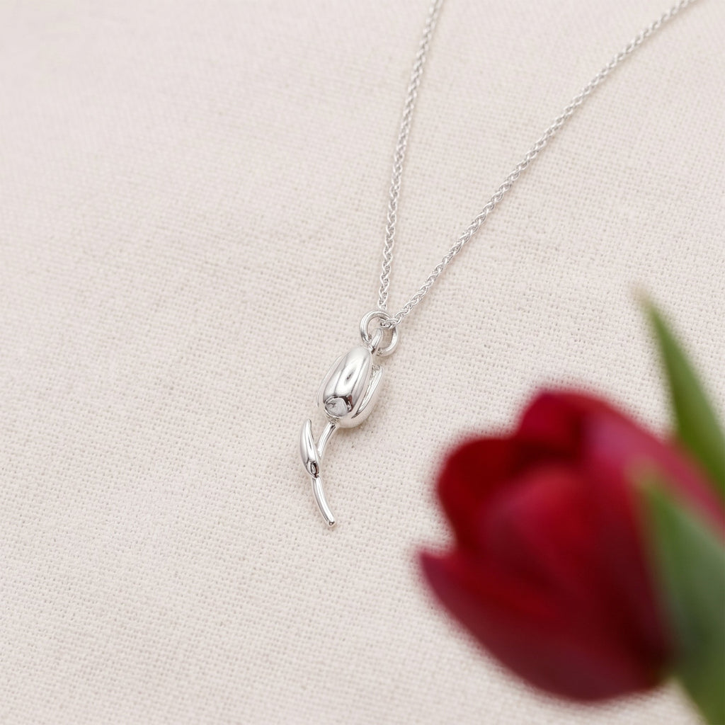 Tulip Flower Silver Charm