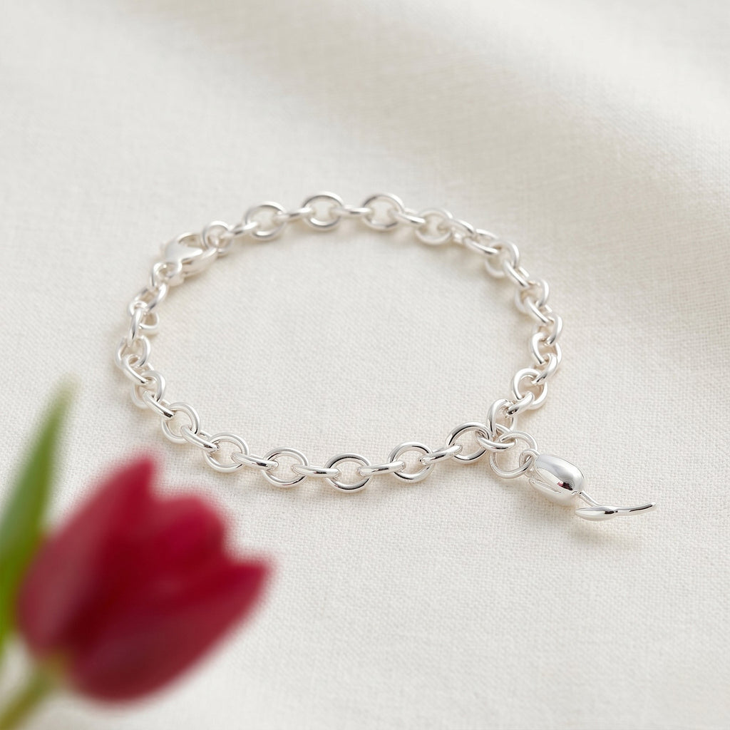Tulip Flower Silver Charm