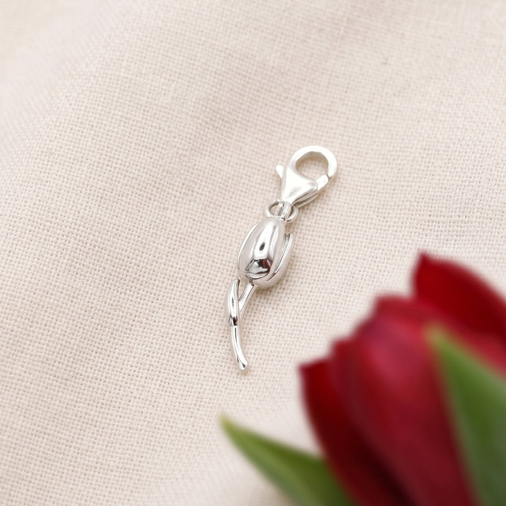 Tulip Flower Silver Charm
