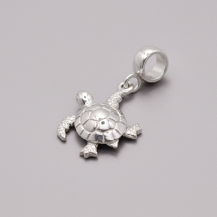 Turtle Silver Charm