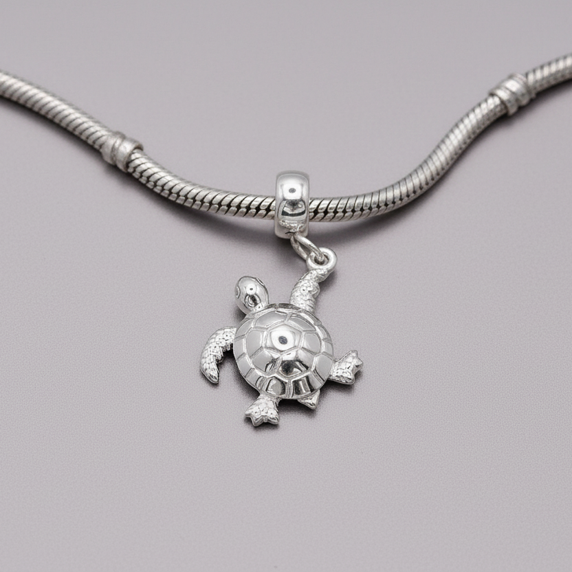 Turtle Silver Charm